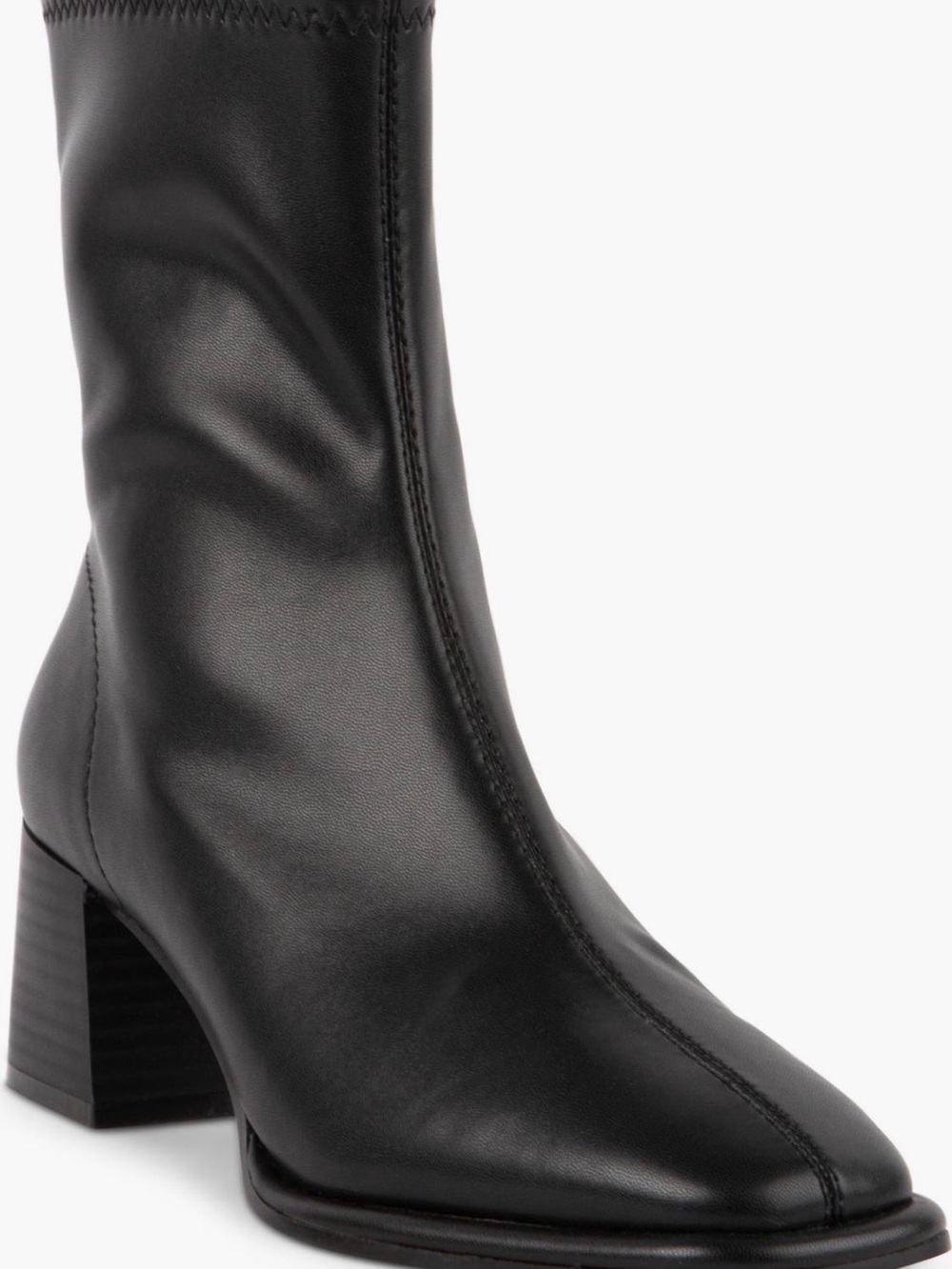 Steve Madden Black Mid-Calf Block Heel Boots